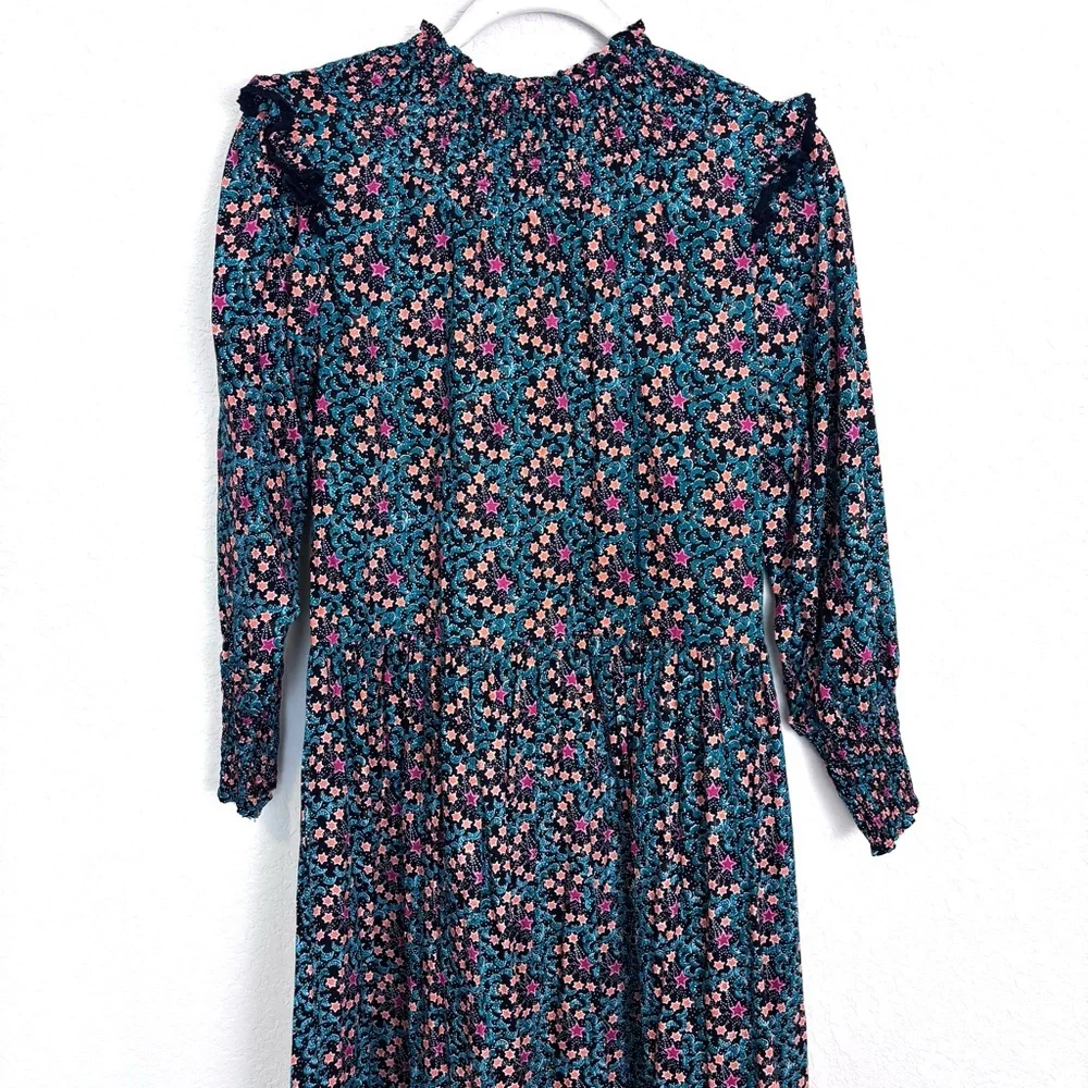 Roller Rabbit Etoiles Delfia Black Starry Print Midi Dress Women’s XS Witchy - Picture 6 of 12